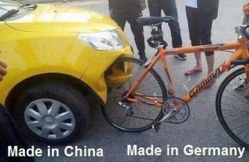 Mobil China vs Sepeda Jerman
